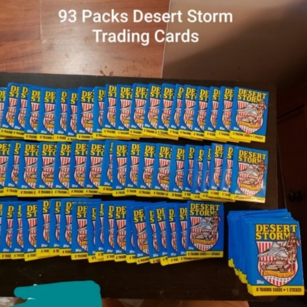 Desert Storm Trading Cards 8 cards and 1 sticker per pack 93 packs in all